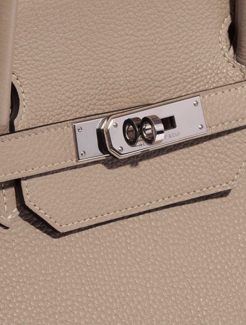 Gebrauchte Hermès Tasche Birkin 40 Clemence Gris Tourterelle Grau Verschluss-System | Verkaufen Sie Ihre Designer-Tasche auf Saclab.com