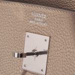 Pre-owned Hermès bag Birkin 40 Clemence Gris Tourterelle Grey Logo | Sell your designer bag on Saclab.com