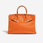 Pre-owned Hermès bag Birkin 35 Swift Orange H Orange Front Open | Sell your designer bag on Saclab.com