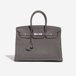 Pre-owned Hermès bag Birkin 35 Togo Etain Grey Front | Sell your designer bag on Saclab.com