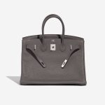 Pre-owned Hermès bag Birkin 35 Togo Etain Grey Front Open | Sell your designer bag on Saclab.com