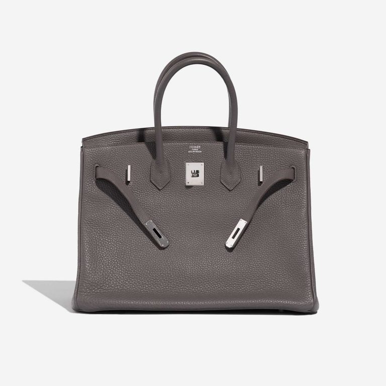 Pre-owned Hermès Tasche Birkin 35 Togo Etain Grey Front Open | Verkaufen Sie Ihre Designer-Tasche auf Saclab.com