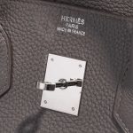 Pre-owned Hermès bag Birkin 35 Togo Etain Grey Logo | Sell your designer bag on Saclab.com