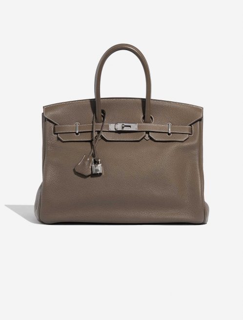 Sac Hermès d'occasion Birkin 35 Togo Étoupe Grey Front | Vendez votre sac de créateur sur Saclab.com