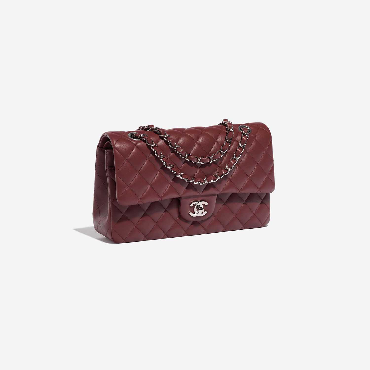 Chanel Dark Red Quilted Patent Leather Classic Square Mini Flap Bag   Yoogis Closet