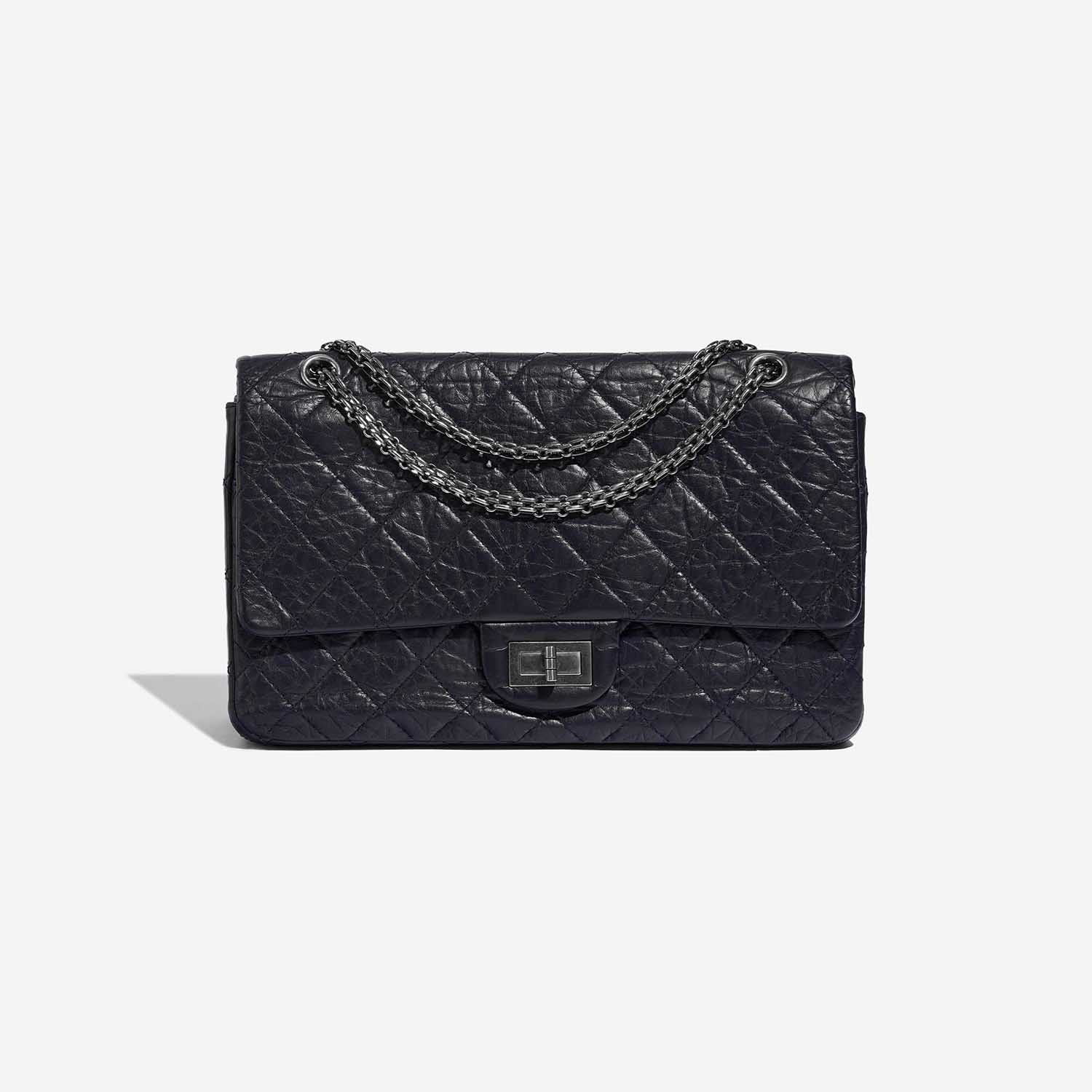 Pre-owned Chanel bag 2.55 Reissue 227 Aged Calfskin Dark Blue Front | Sell your designer bag on Saclab.com