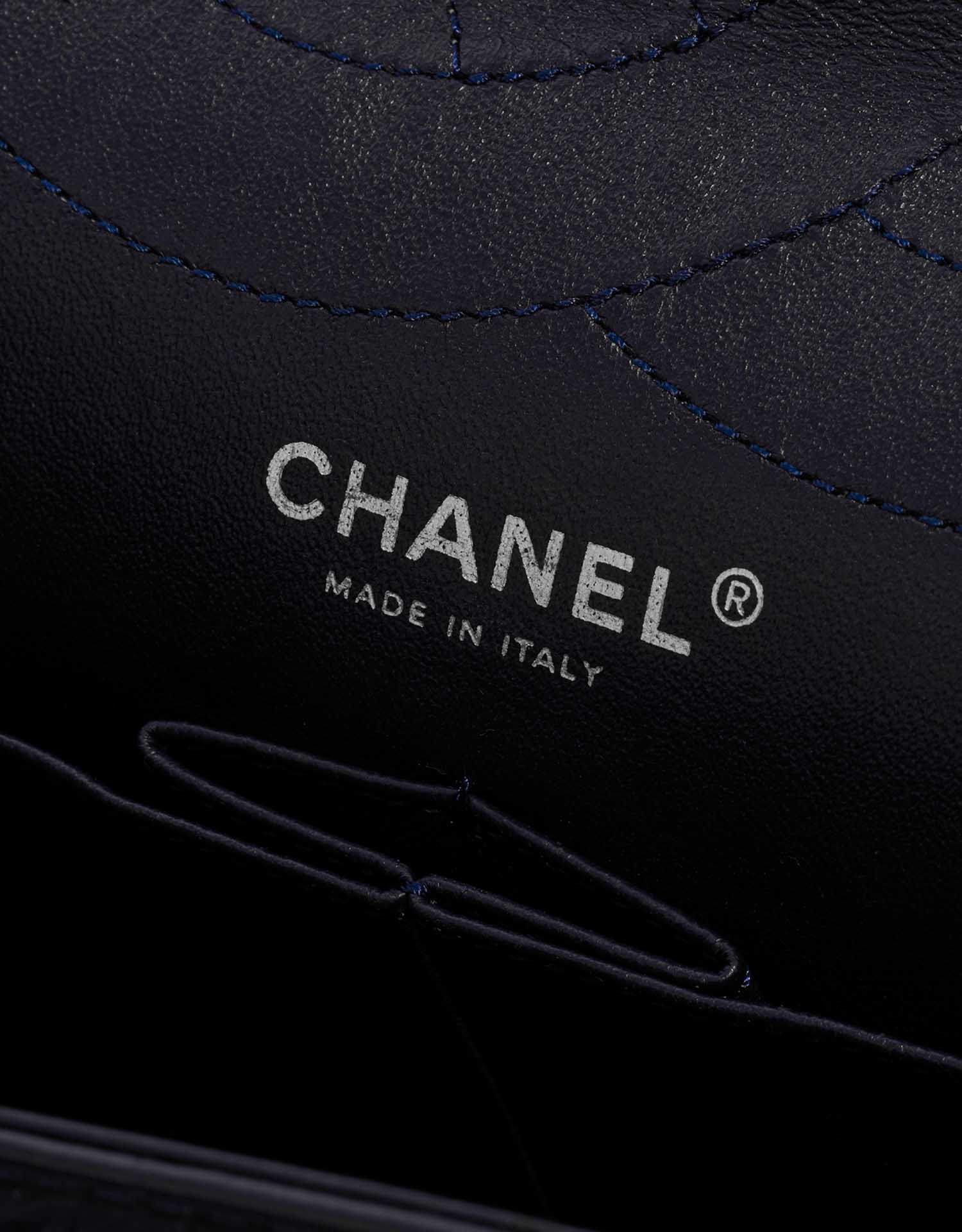 Pre-owned Chanel bag 2.55 Reissue 227 Aged Calfskin Dark Blue Logo | Sell your designer bag on Saclab.com
