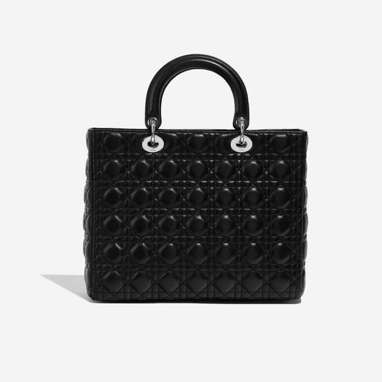 Pre-owned Dior bag Lady Large Calf Black Black Back | Sell your designer bag on Saclab.com