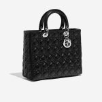 Pre-owned Dior bag Lady Large Calf Black Black Side Front | Sell your designer bag on Saclab.com