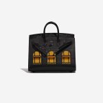 Pre-owned Hermès bag Birkin Faubourg 20 Midnight Matte Alligator / Veau madame / Chevre Mysore / Veau Monsieur / Black / Jaune Ambre / Orange H Black Front Open | Sell your designer bag on Saclab.com