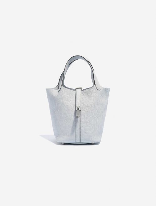 Pre-owned Hermès bag Picotin 18 Clemence Blue Pale Blue Front | Sell your designer bag on Saclab.com