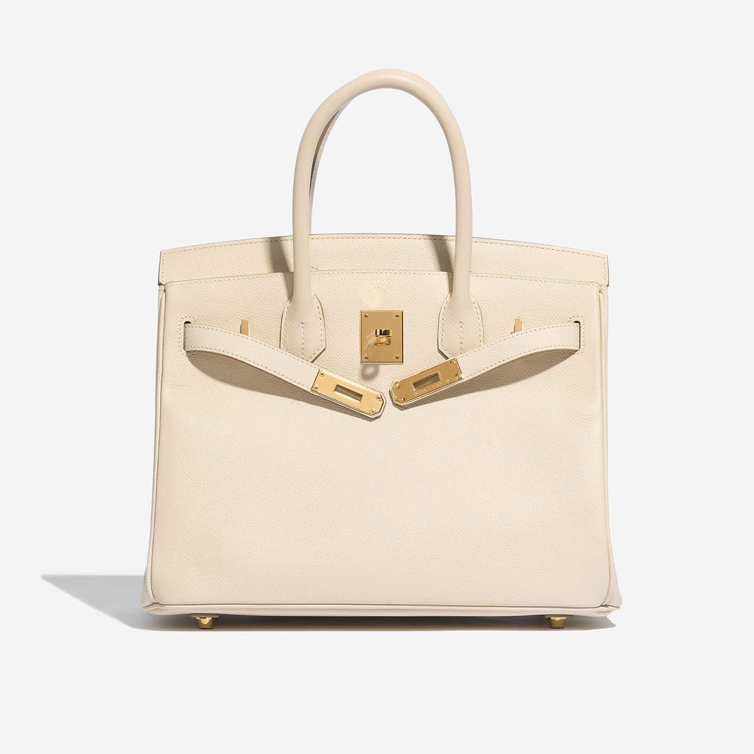 Pre-owned Hermès bag Birkin 30 Epsom Craie Beige Front Open | Sell your designer bag on Saclab.com