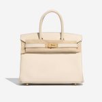Pre-owned Hermès bag Birkin 30 Epsom Craie Beige Front Velt | Sell your designer bag on Saclab.com