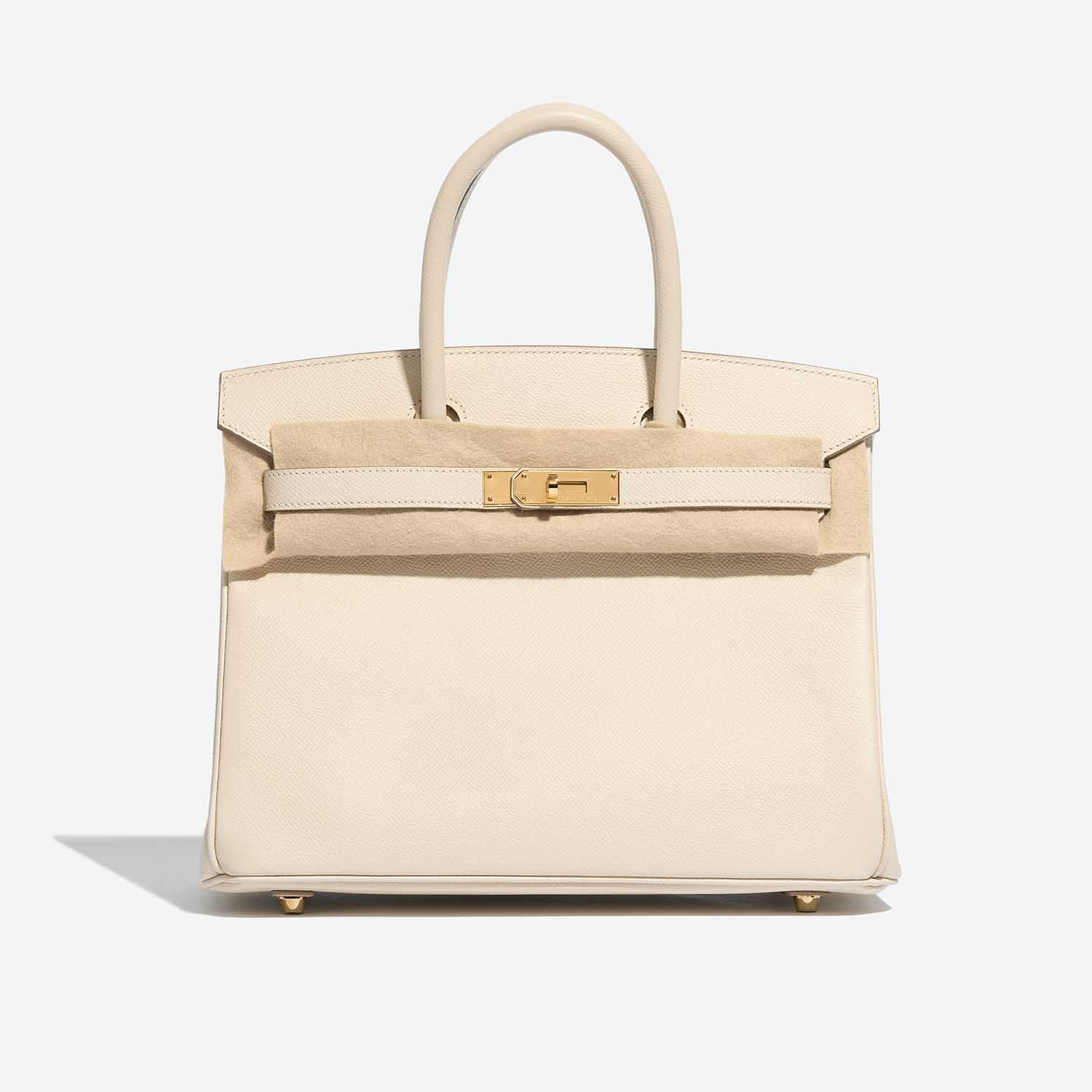 Sac Hermès d'occasion Birkin 30 Epsom Craie Beige Front Velt | Vendez votre sac de créateur sur Saclab.com