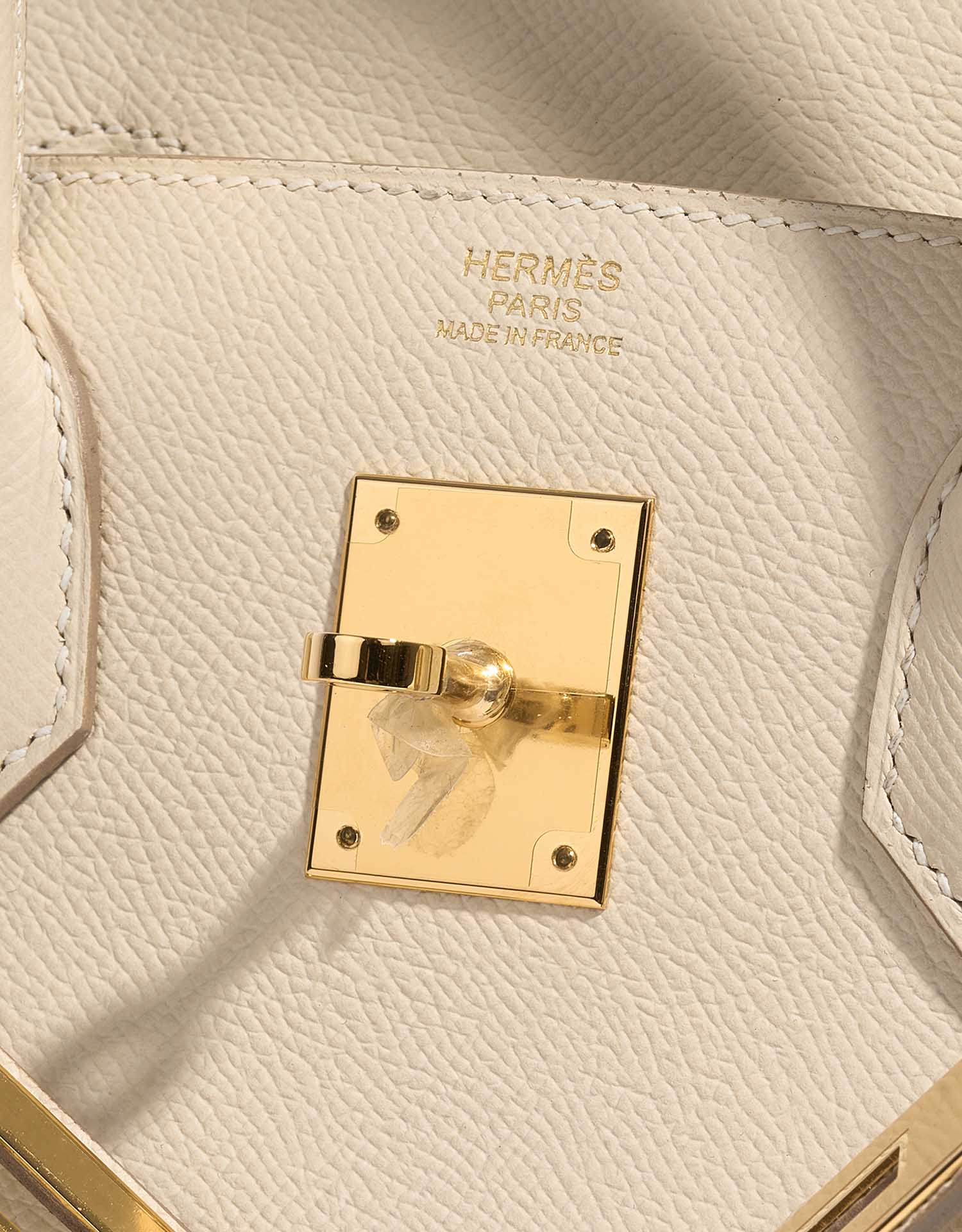 Pre-owned Hermès bag Birkin 30 Epsom Craie Beige Logo | Sell your designer bag on Saclab.com