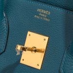 Pre-owned Hermès bag Birkin 35 Togo Blue Colvert Blue Logo | Sell your designer bag on Saclab.com