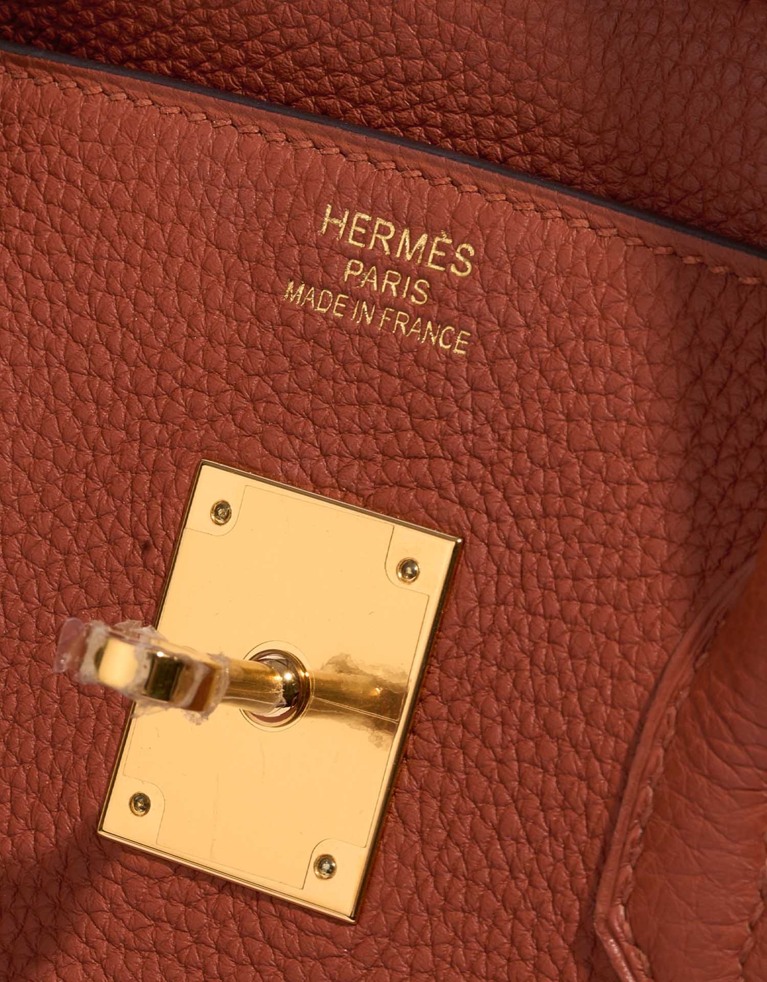Pre-owned Hermès bag Birkin 35 Togo Cuivre Brown Logo | Sell your designer bag on Saclab.com