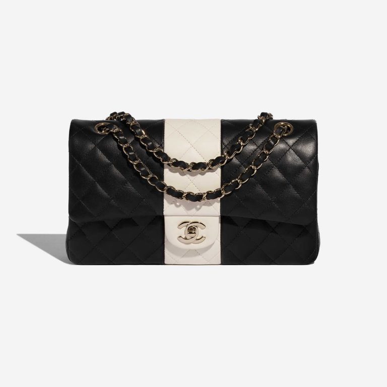 Pre-owned Chanel bag Timeless Medium Lamb Black / White Black, White Front | Sell your designer bag on Saclab.com