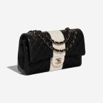 Pre-owned Chanel bag Timeless Medium Lamb Black / White Black, White Side Front | Sell your designer bag on Saclab.com