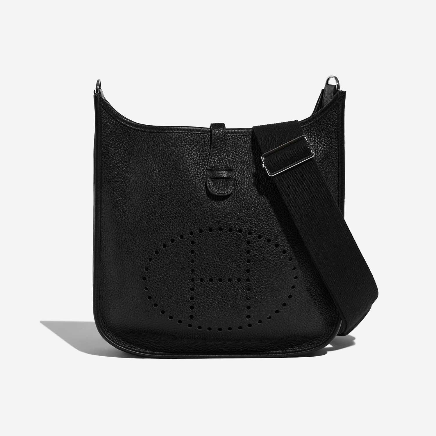 Pre-owned Hermès Tasche Evelyne 29 Clemence Schwarz Schwarz Front | Verkaufen Sie Ihre Designer-Tasche auf Saclab.com