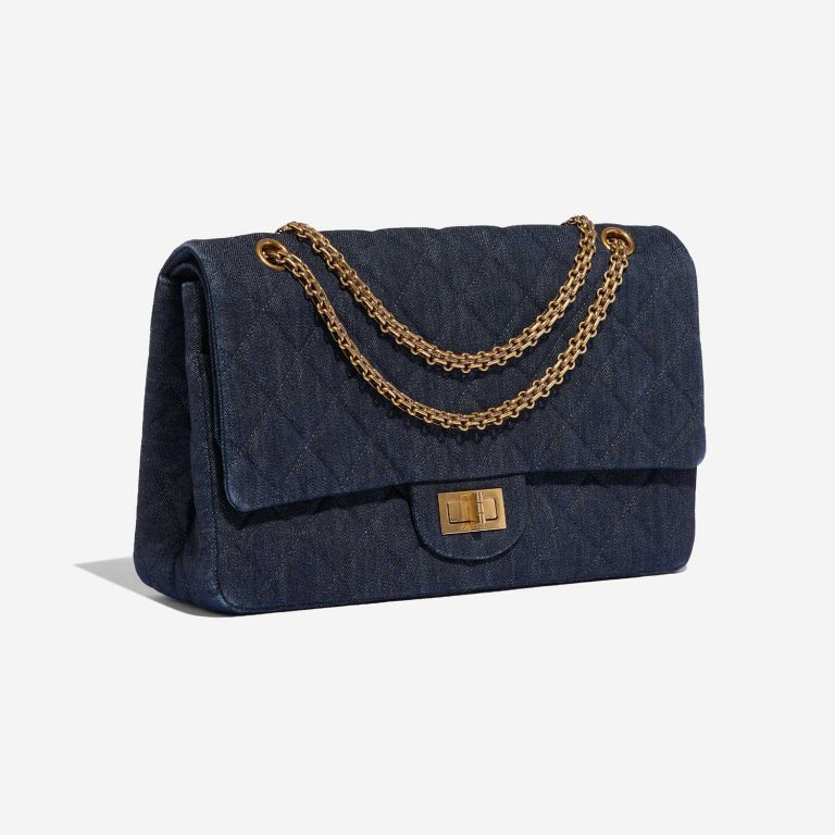 Pre-owned Chanel bag 2.55 Reissue 227 Denim Blue Blue Side Front | Sell your designer bag on Saclab.com