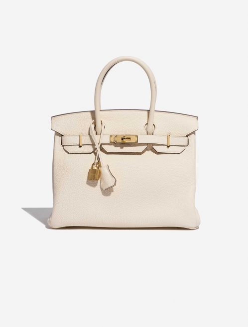 Pre-owned Hermès bag Birkin 30 Taurillon Clemence Nata Beige Front | Sell your designer bag on Saclab.com