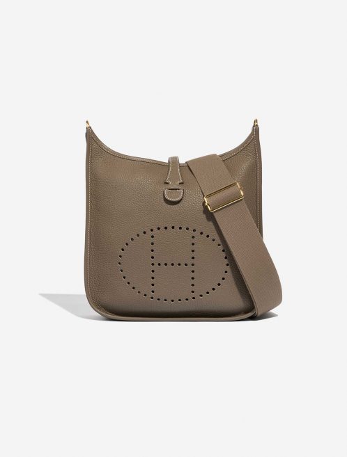 Pre-owned Hermès bag Evelyne 29 Taurillon Clemence Etoupe Beige Front | Sell your designer bag on Saclab.com