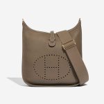 Pre-owned Hermès bag Evelyne 29 Taurillon Clemence Etoupe Beige Front | Sell your designer bag on Saclab.com