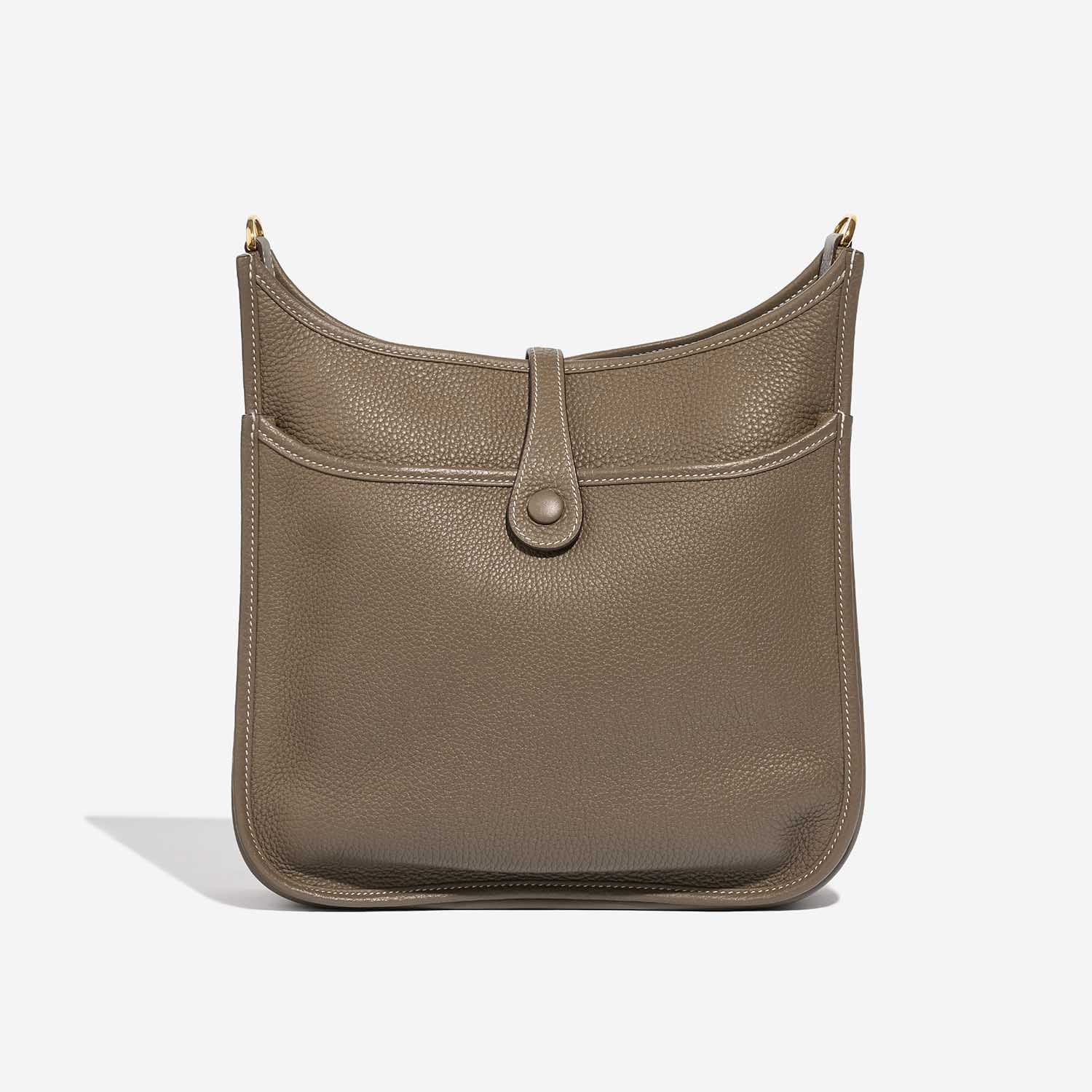 Pre-owned Hermès bag Evelyne 29 Taurillon Clemence Etoupe Beige Back | Sell your designer bag on Saclab.com
