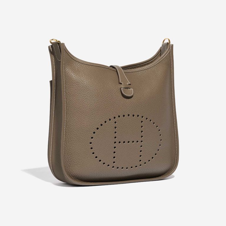 Pre-owned Hermès Tasche Evelyne 29 Taurillon Clemence Etoupe Beige Side Front | Verkaufen Sie Ihre Designer-Tasche auf Saclab.com