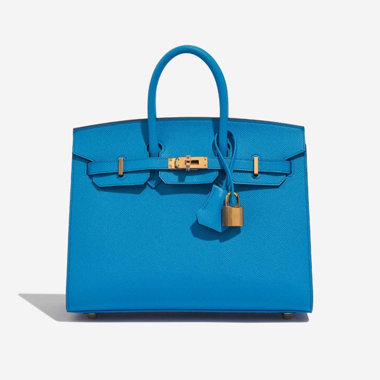 Pre-owned Hermès bag Birkin 25 Epsom Blue Frida Blue Front | Sell your designer bag on Saclab.com