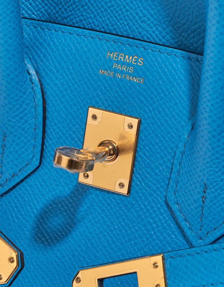 Pre-owned Hermès bag Birkin 25 Epsom Blue Frida Blue Logo | Sell your designer bag on Saclab.com