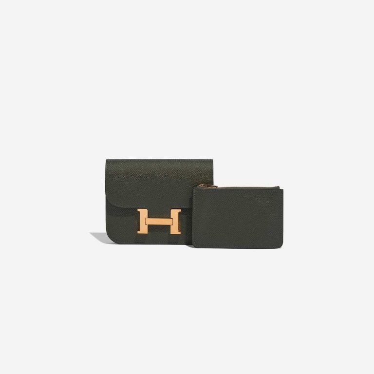 Pre-owned Hermès bag Constance Slim Wallet Epsom Vert de Gris Green Detail | Sell your designer bag on Saclab.com