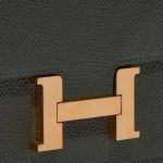 Pre-owned Hermès bag Constance Slim Wallet Epsom Vert de Gris Green Closing System | Sell your designer bag on Saclab.com
