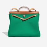 Pre-owned Hermès bag Herbag 39 Vache Hunter / Toile Vert Menthe / Bleu Aztèque / Gold Green, Multicolour Front Open | Sell your designer bag on Saclab.com