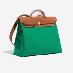 Pre-owned Hermès bag Herbag 39 Vache Hunter / Toile Vert Menthe / Bleu Aztèque / Gold Green, Multicolour Side Front | Sell your designer bag on Saclab.com
