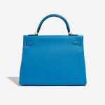 Pre-owned Hermès bag Kelly 32 Evercolour Blue Frida Blue Back | Sell your designer bag on Saclab.com
