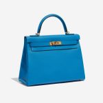 Pre-owned Hermès bag Kelly 32 Evercolour Blue Frida Blue Side Front | Sell your designer bag on Saclab.com