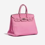 Pre-owned Hermès bag Birkin 35 Clemence Bubblegum Pink Side Front | Sell your designer bag on Saclab.com