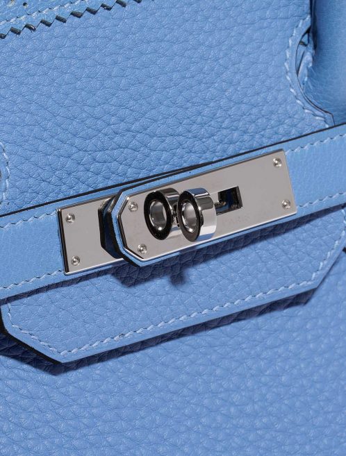 Pre-owned Hermès bag Birkin Ghillies 35 Clemence Blue Paradise Blue Closing System | Sell your designer bag on Saclab.com