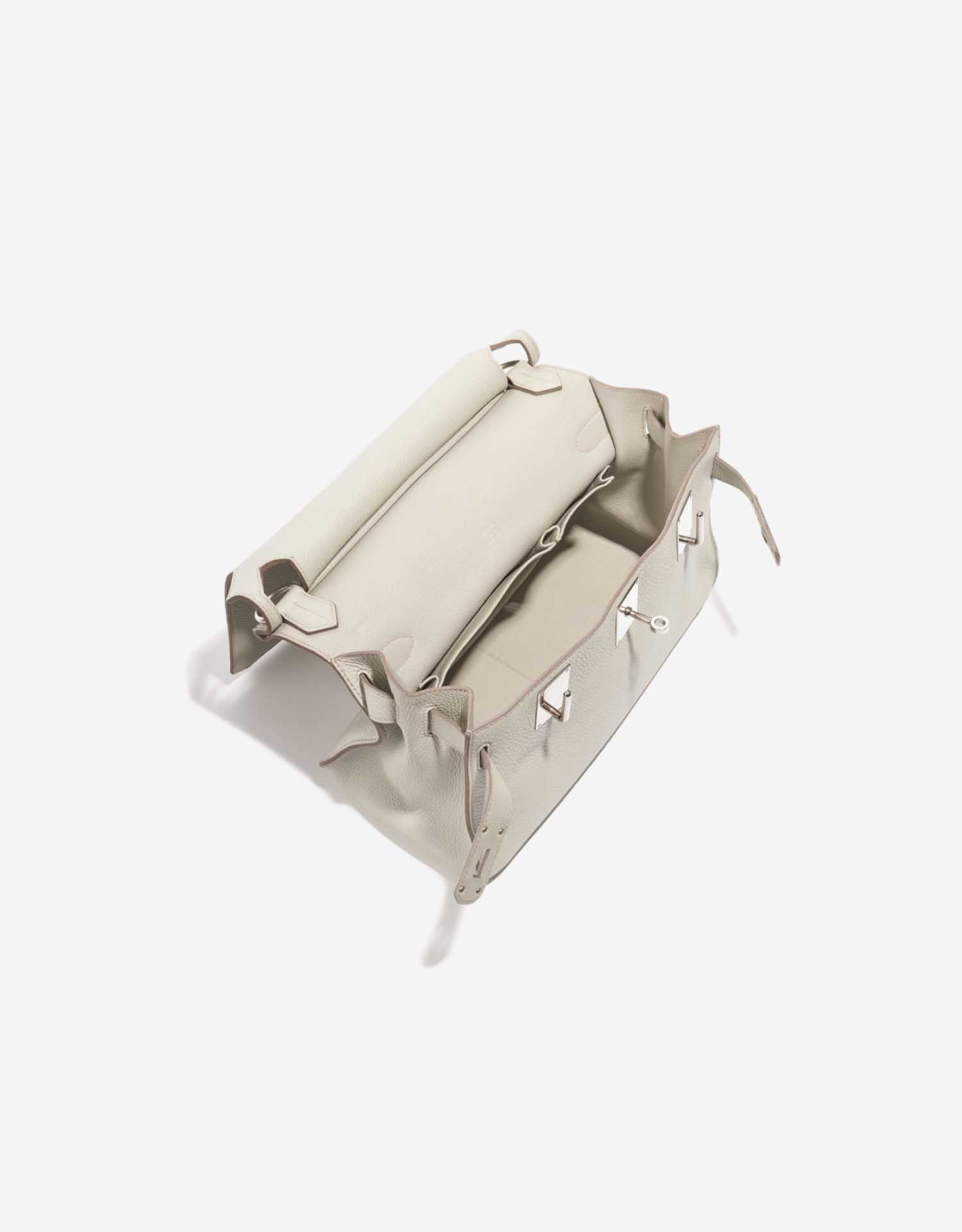 Pre-owned Hermès bag Jypsière 34 Clemence Beton White Inside | Sell your designer bag on Saclab.com