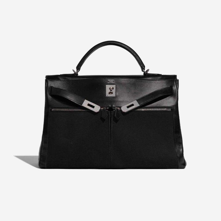 Hermès Kelly Lakis 40 Toile / Box Black | SACLÀB