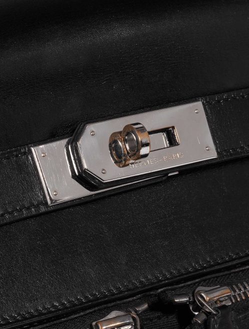 Pre-owned Hermès bag Kelly Lakis 40 Toile / Box Black Black Closing System | Sell your designer bag on Saclab.com