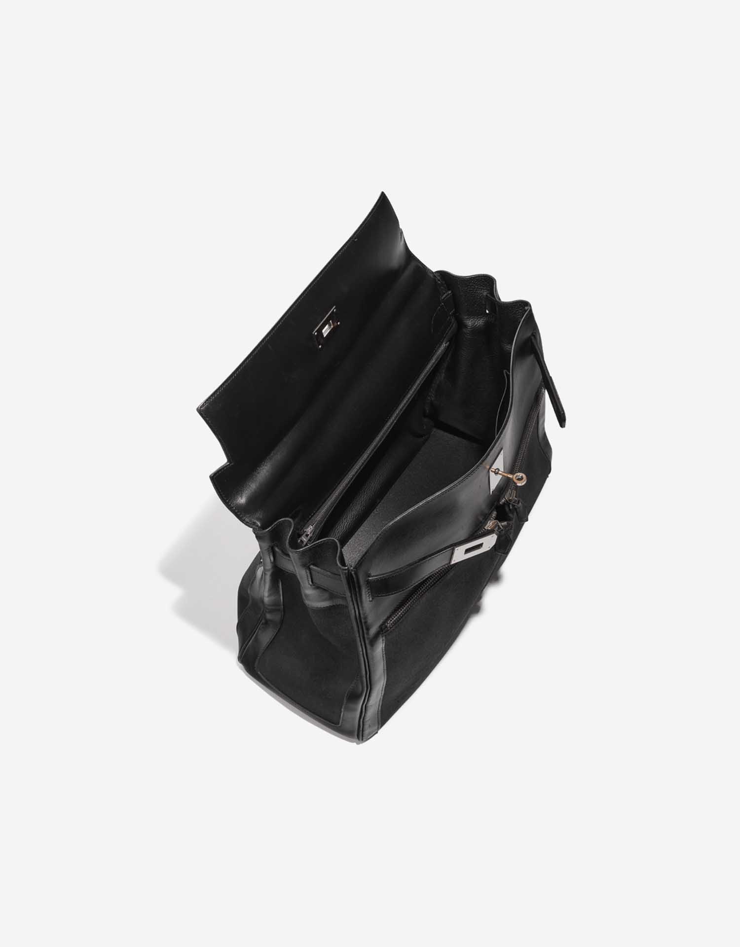 Pre-owned Hermès bag Kelly Lakis 40 Toile / Box Black Black Inside | Sell your designer bag on Saclab.com