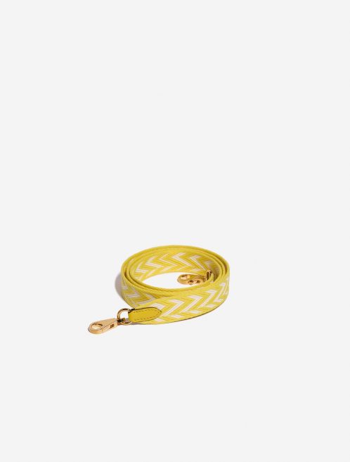 Pre-owned Hermès bag Strap 114 Canvas / Swift Jaune de Naples / Blanc Yellow Front | Sell your designer bag on Saclab.com