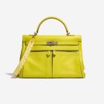 Pre-owned Hermès bag Strap 114 Canvas / Swift Jaune de Naples / Blanc Yellow Detail | Sell your designer bag on Saclab.com