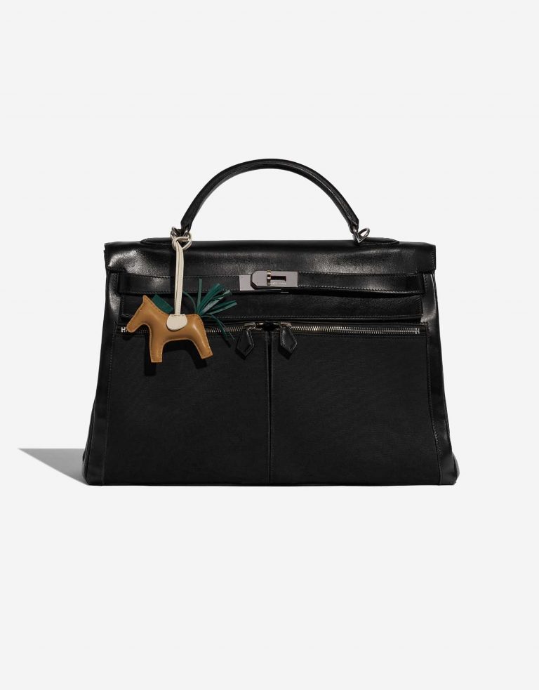 Pre-owned Hermès bag Rodeo PM Milo Sesam / Craie / Malachite Brown Front | Sell your designer bag on Saclab.com