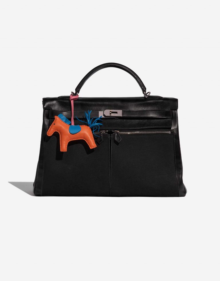Pre-owned Hermès bag Rodeo MM Milo Orange Poppy / Rose Azalee / Blue Azteque Orange Front | Sell your designer bag on Saclab.com