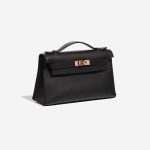 Pre-owned Hermès bag Kelly Pochette Swift Black Black Side Front | Sell your designer bag on Saclab.com