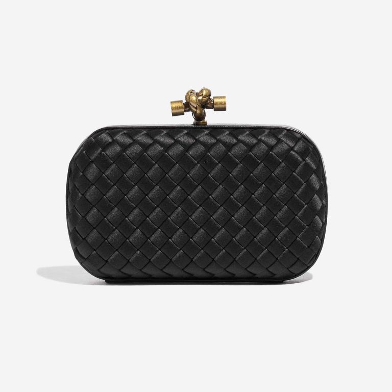 Pre-owned Bottega Veneta bag Knot Clutch Silk Black Black Front | Sell your designer bag on Saclab.com